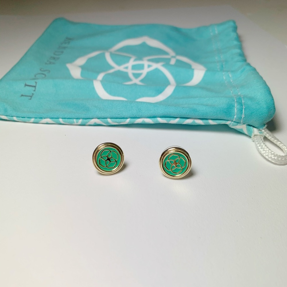 Kendra Scott Turquoise & Gold Studd Earings